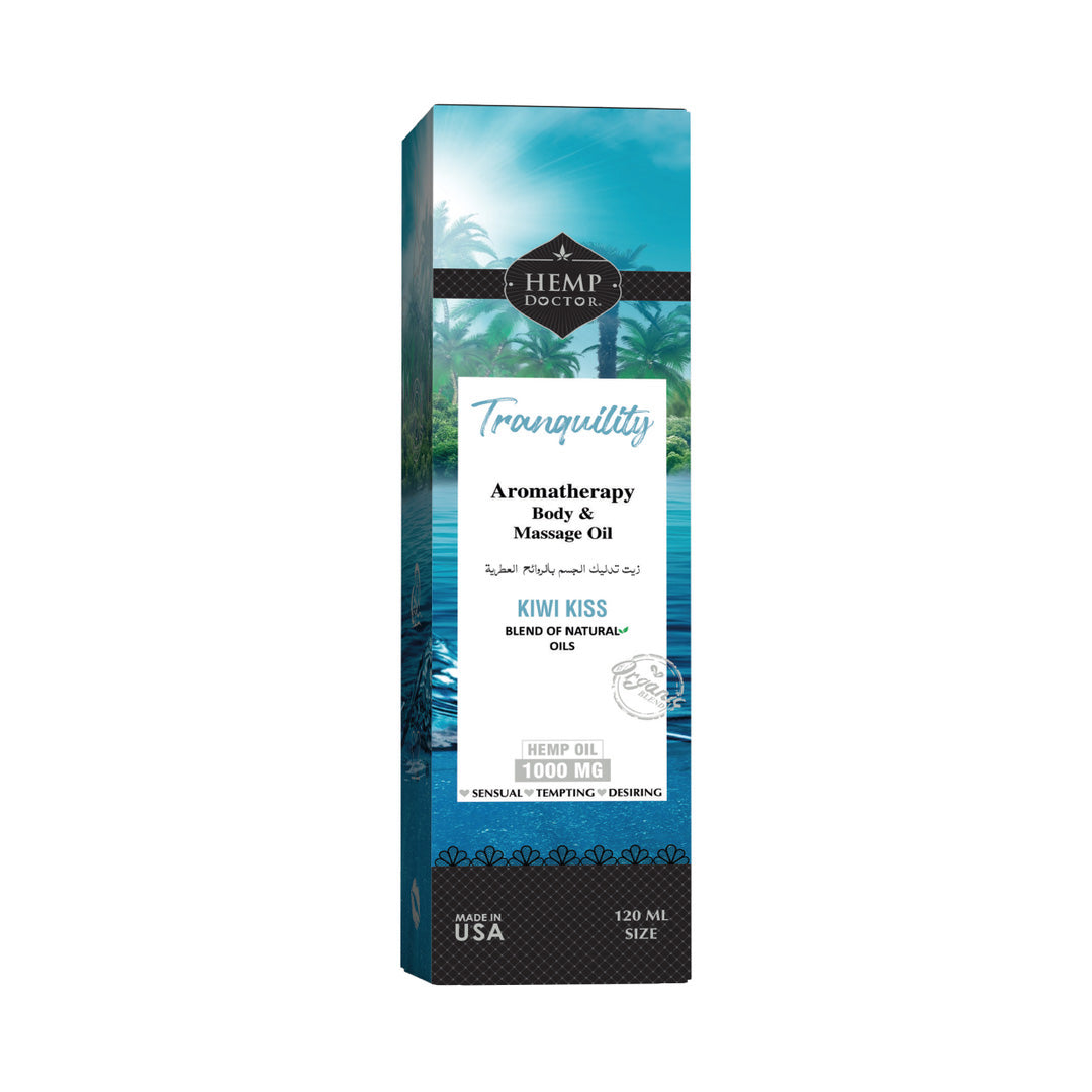 Hemp, Doctor Tranquility Massage Oil Kiwi Kiss, 120 ml