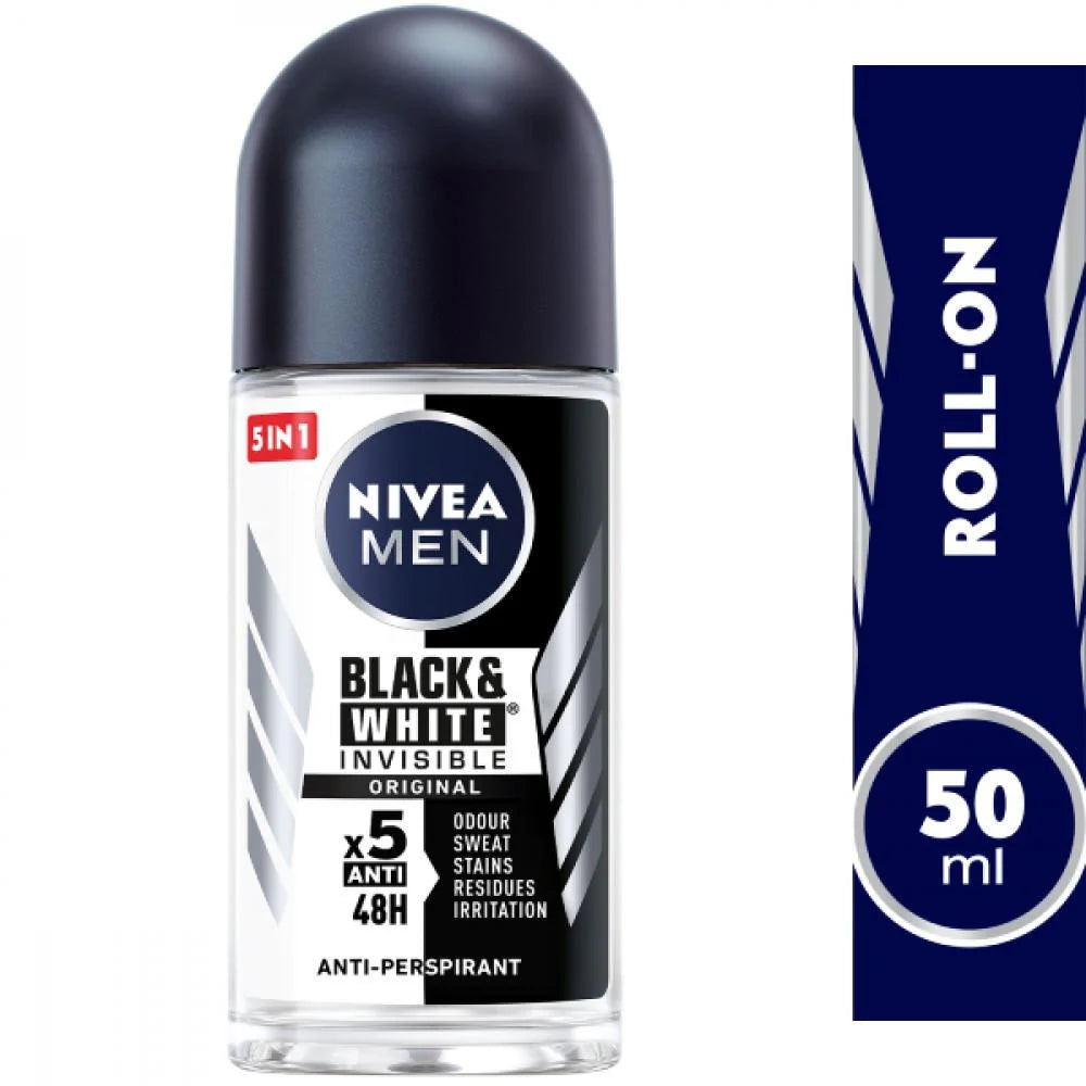 Nivea, Deo Roll Black & White Orginal, 50 ml