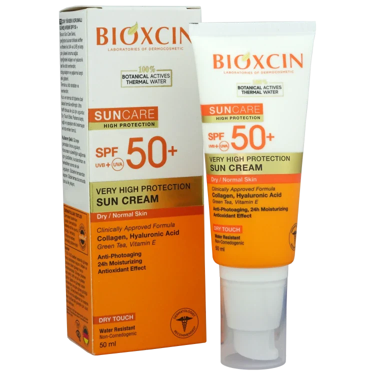 Bioxcin, واقي الشمس SPF+50 حماية عالية جداً للبشرة الجافة/العادية، 50 مل