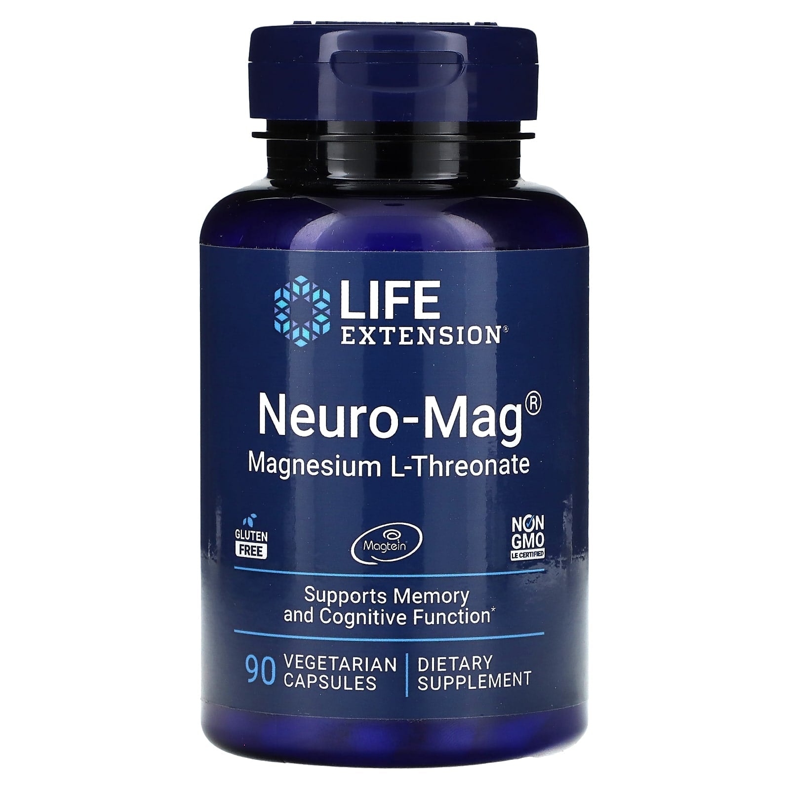 Life Extension, Neuro-Mag، إل-ثريونات المغنيسيوم، 144 ملجم، 90 كبسولة نباتية (48 ملجم لكل كبسولة)