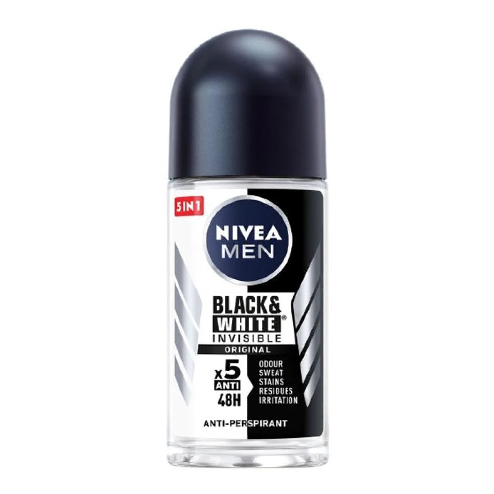 Nivea, Deo Roll Black & White Orginal, 50 ml