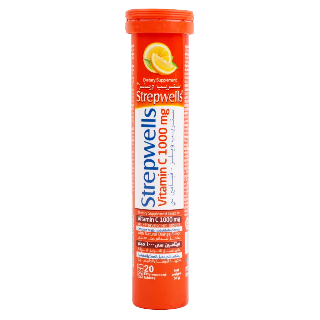 Strepwells, Vit C 20 Eff Tab, 1,000 mg