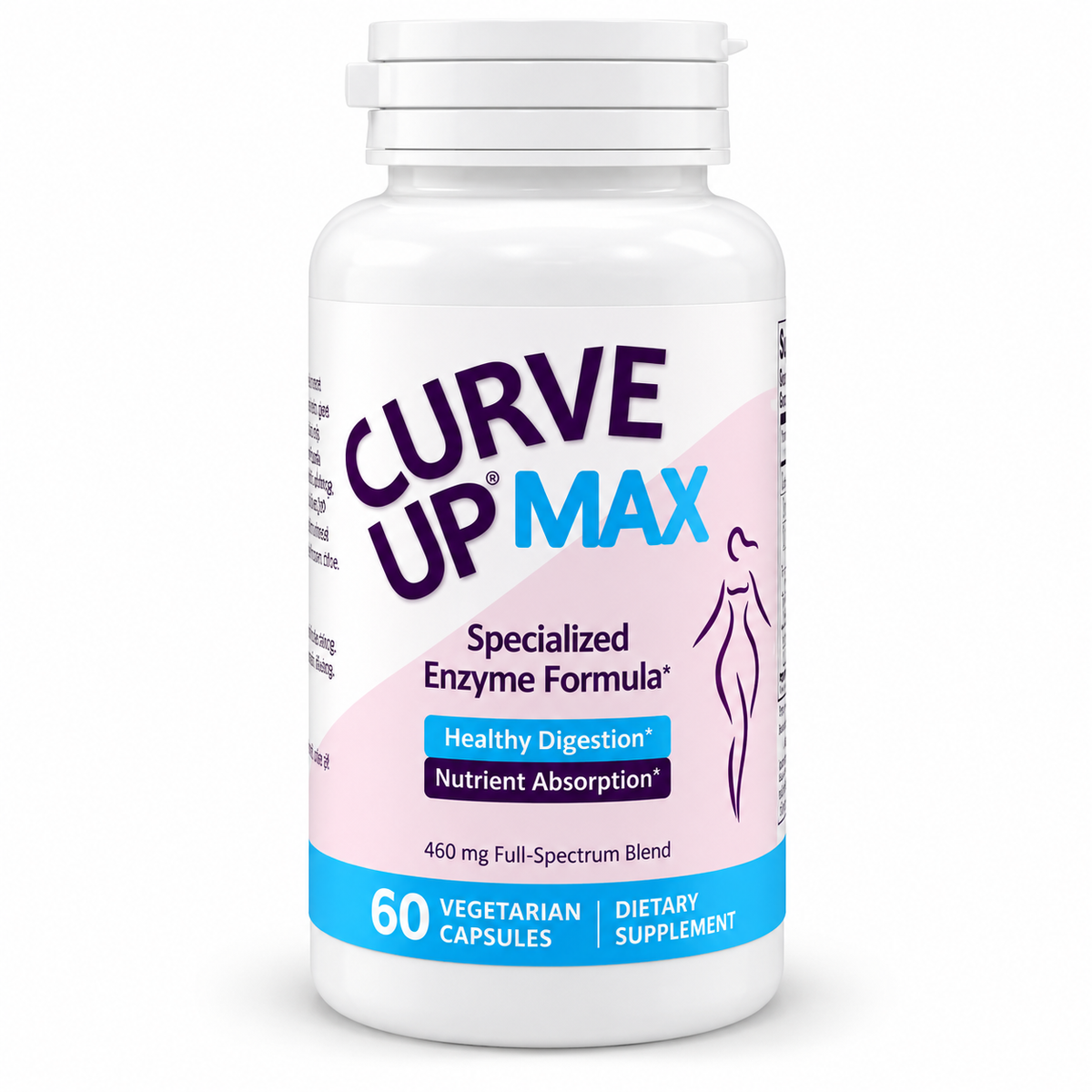 CurveUP Max إنزيمات هاضمة، 60 كبسولة نباتية