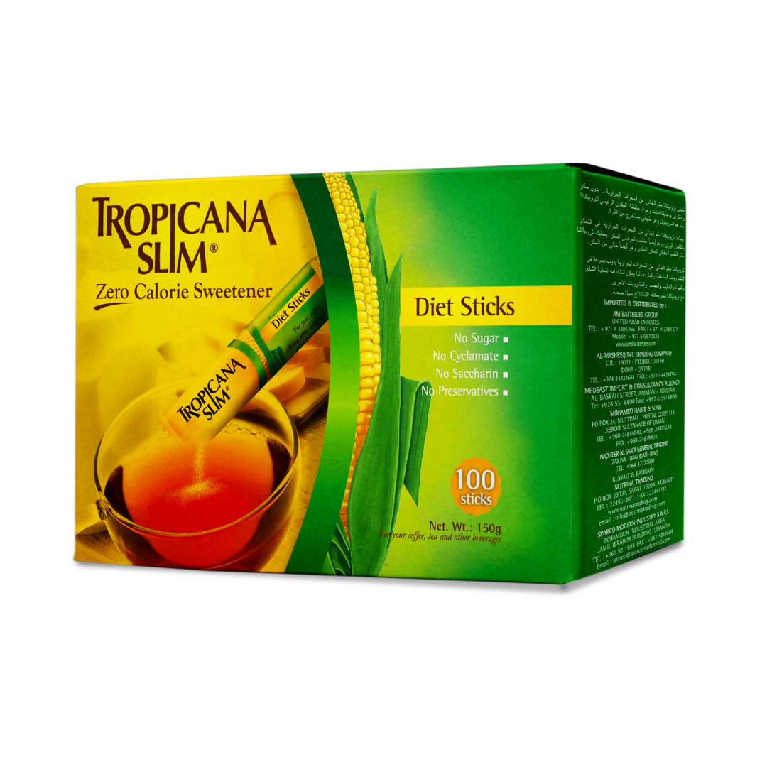 Tropicana, Slim Zero Calorie Sweetner, 100 Sachets