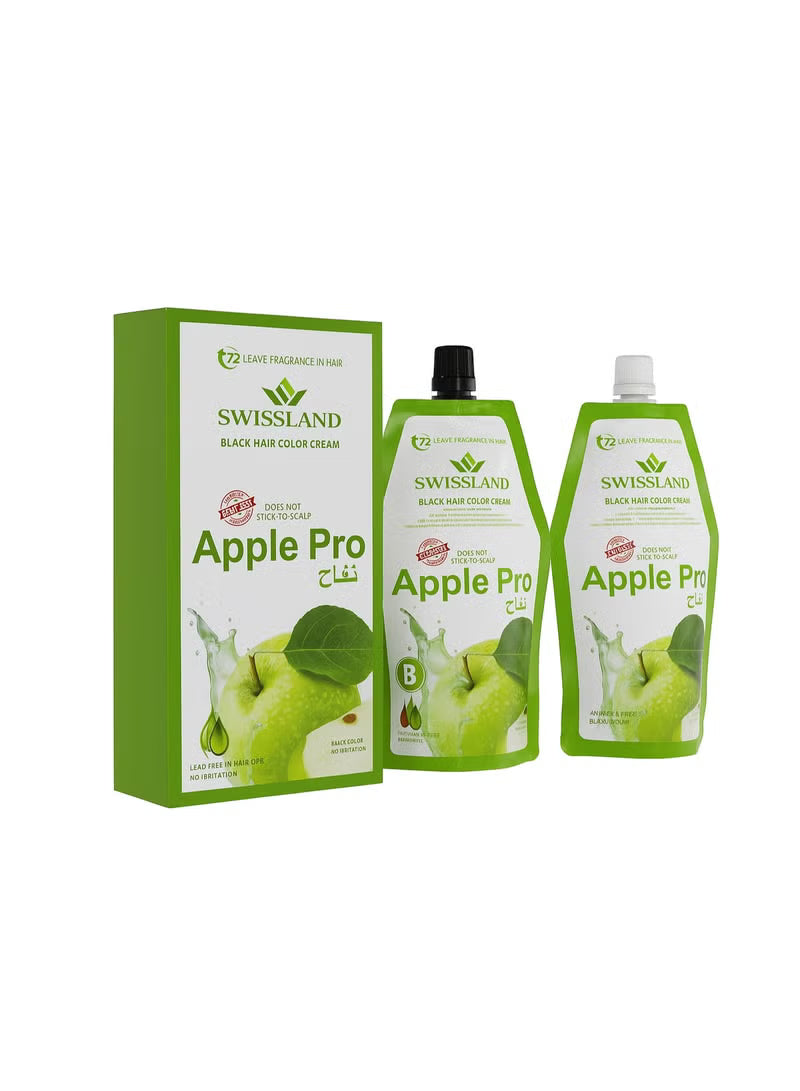 Swissland, Apple Black Hair Color Cream, 500 ml+500 ml