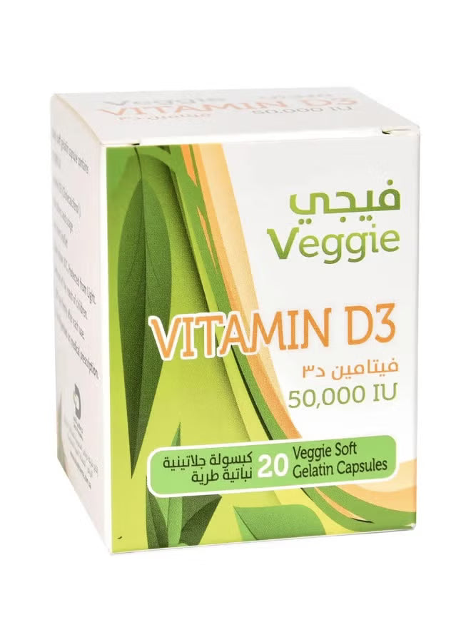 Veggie, Vitamin D3, 50 IU, 20 Capsules