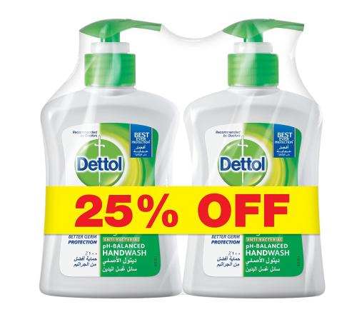 Dettol, Hand Wash Original Off, 25%, 200 ml, 2 Count