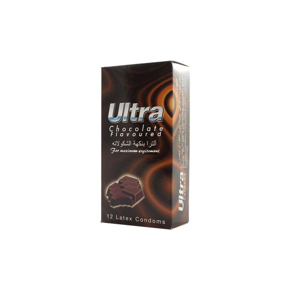Ultra، 12 واقي ذكري لاتكس - بنكهة الشوكولاتة