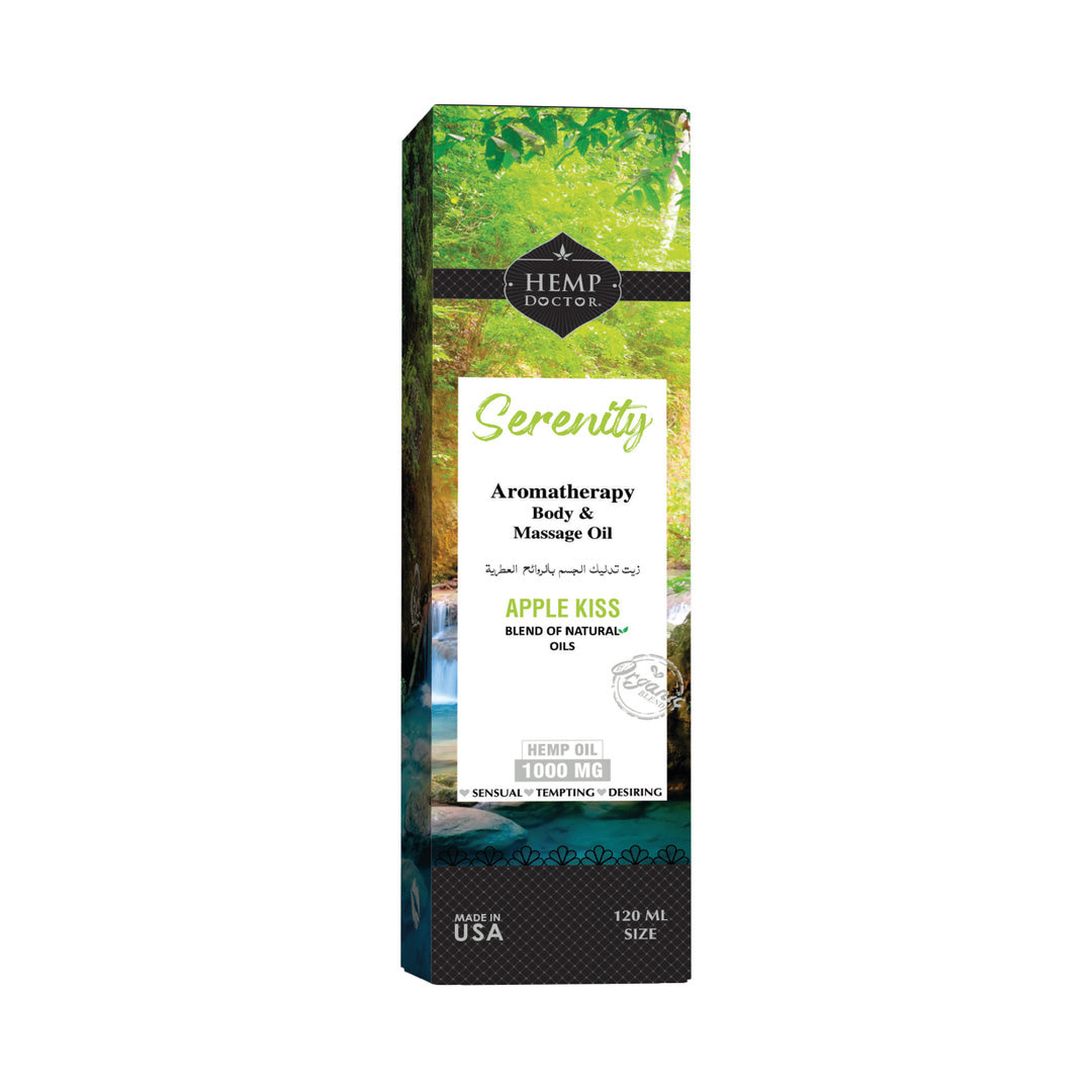 Hemp, Doctor Serenity Massage Oil Apple Kiss, 120 ml