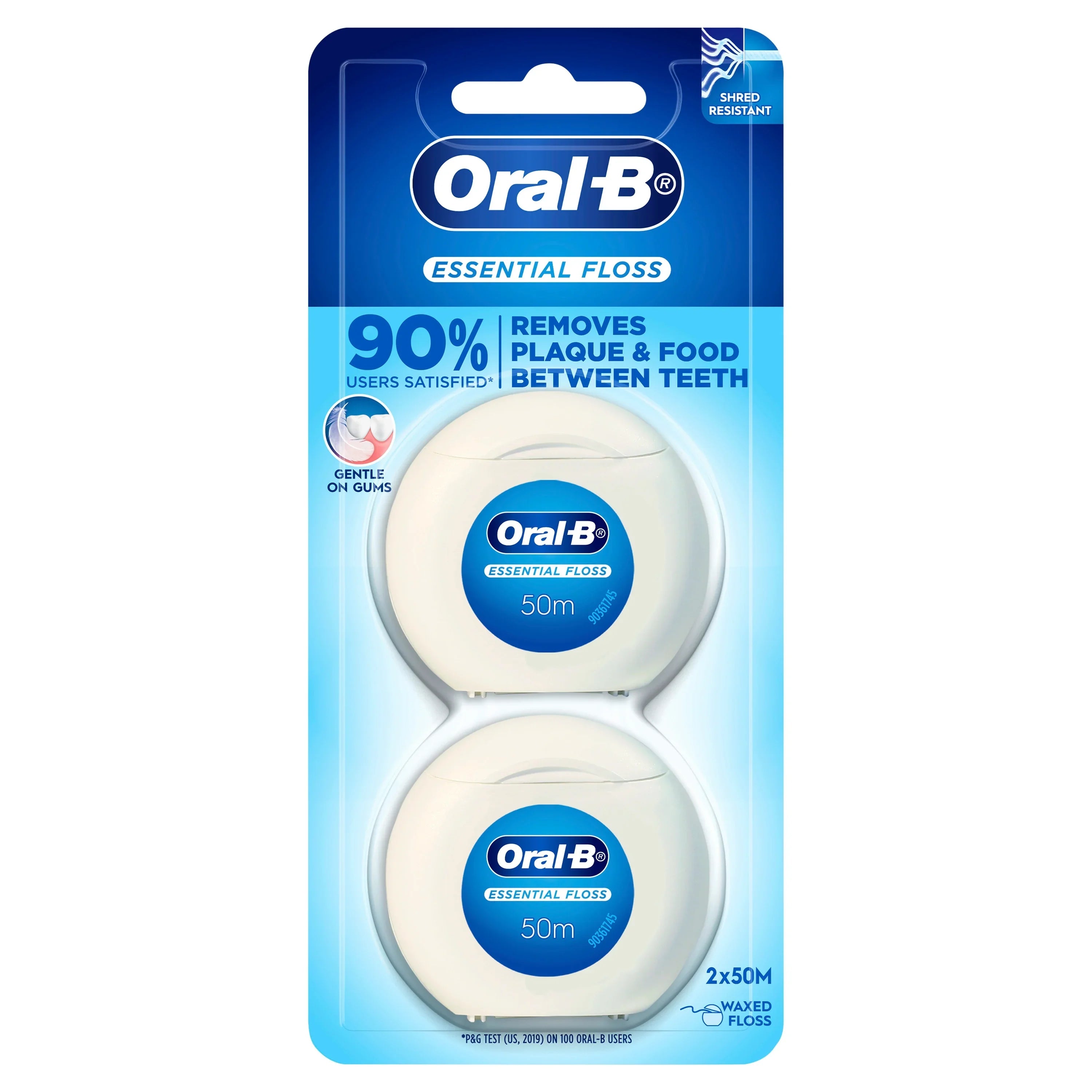 Oral-B, Essential Floss Waxed 50M, 2 Count