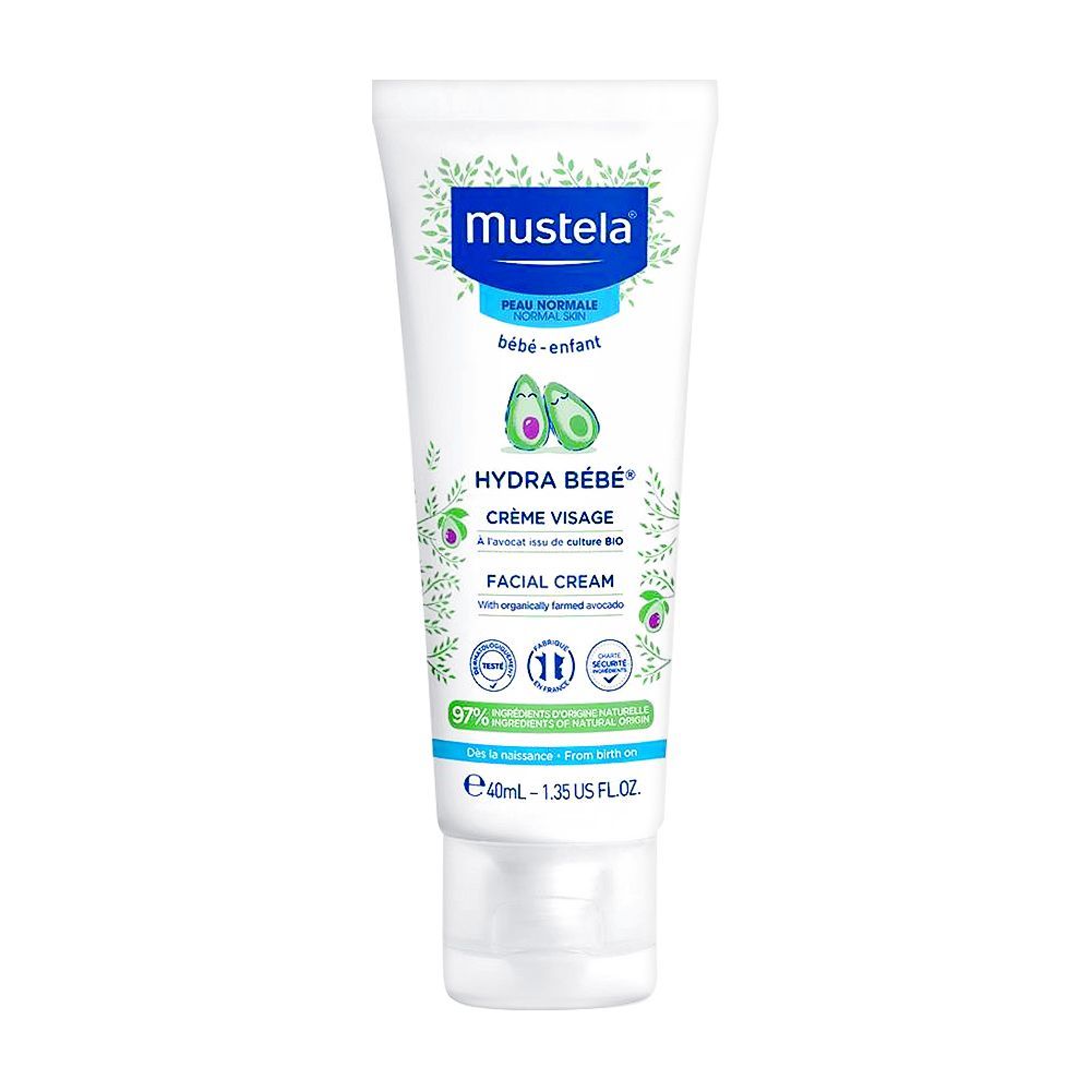 Mustela, كريم الوجه المرطب للأطفال، 40 مل