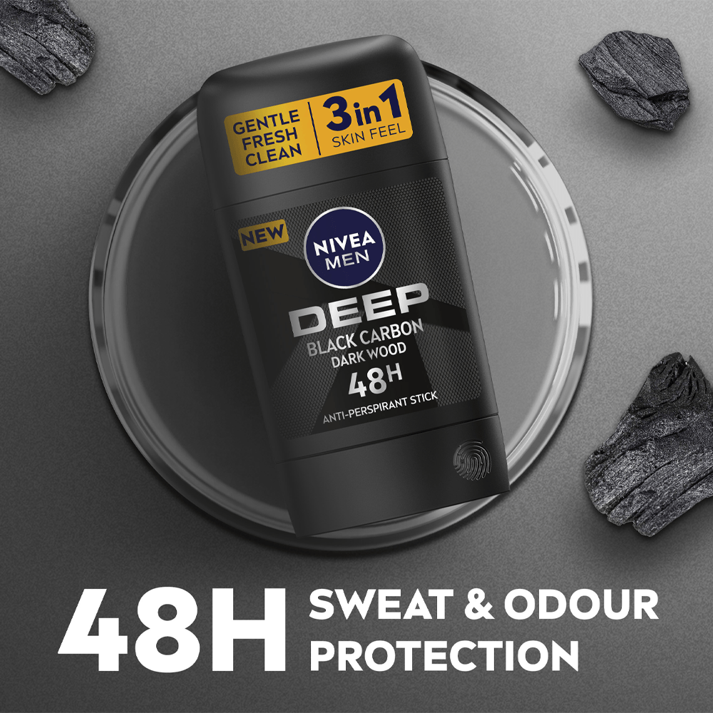 Nivea MEN, Deo Stick Deep Black Carbon, 50 ml