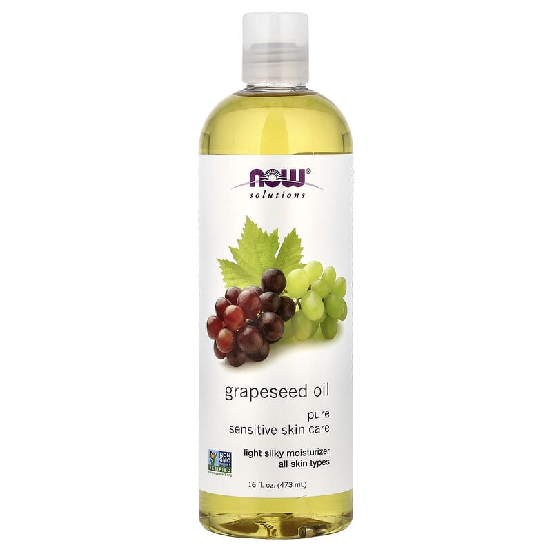 NOW Foods, Now زيت بذور العنب النقي للعناية بالبشرة الحساسة، 100%، 473 مل