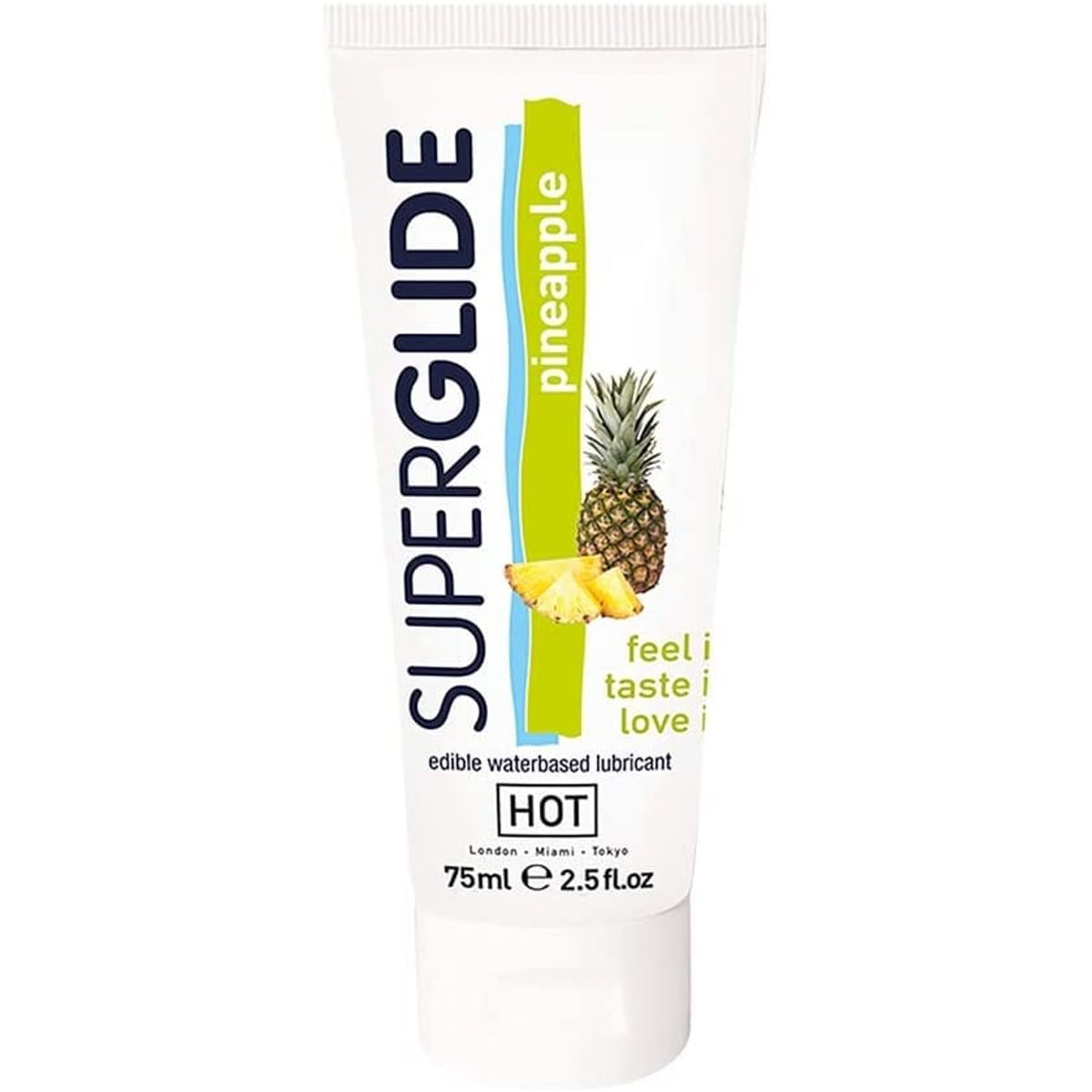 Hot, Superglide Edible Lubricant Waterbased Pineapple, 75 ml