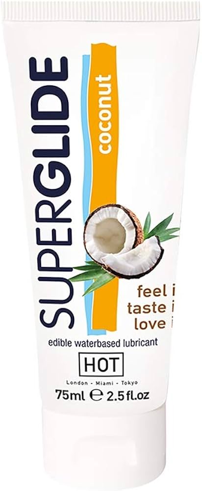 Hot, Superglide Edible Lubricant Waterbased Coconut, 75 ml