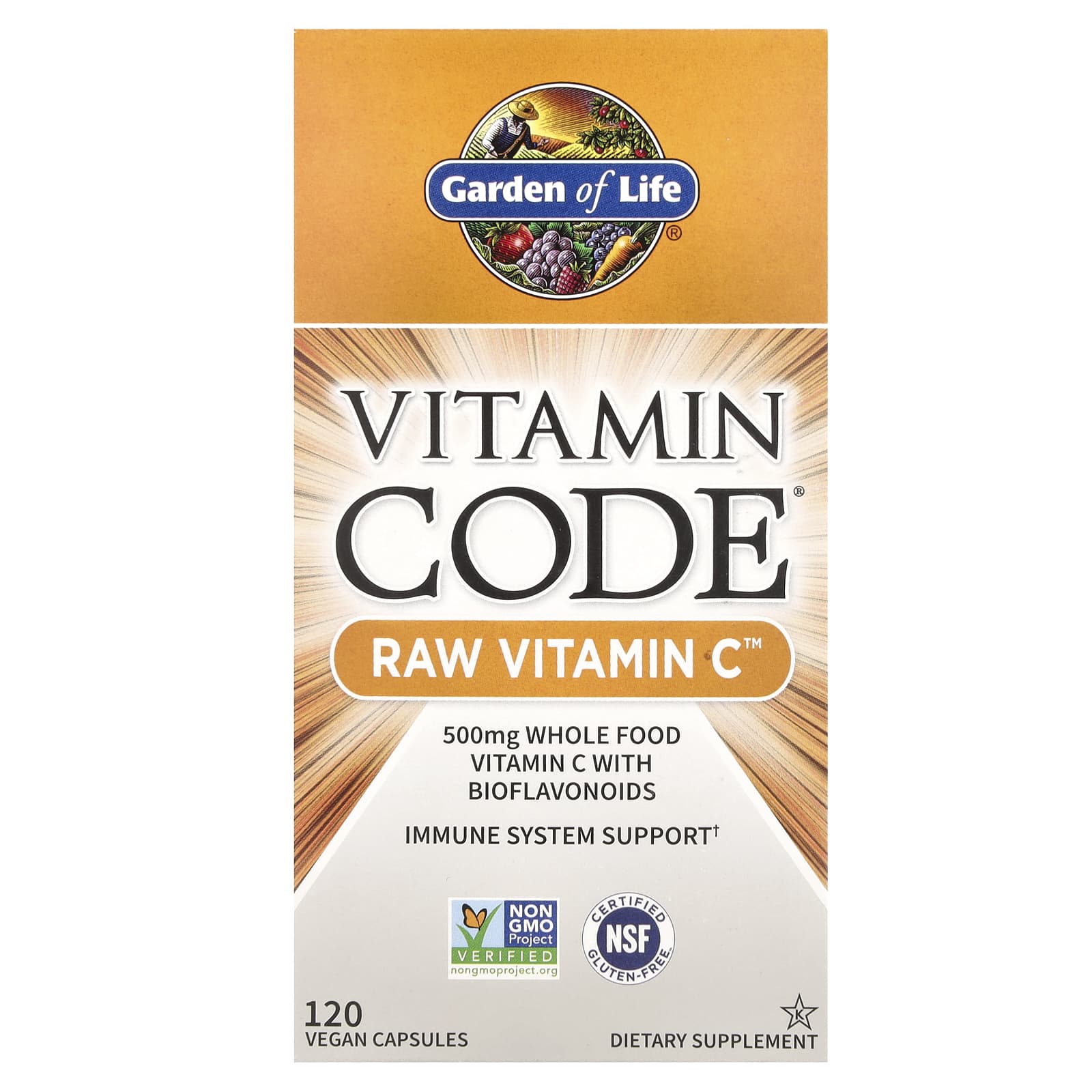 Garden of Life, Vitamin Code®, RAW Vitamin C™، 120 كبسولة نباتية