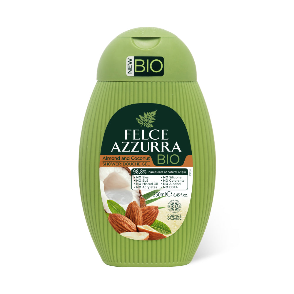Felce Azzurra، غسول الجسم باللوز العضوي وجوز الهند، 250 مل