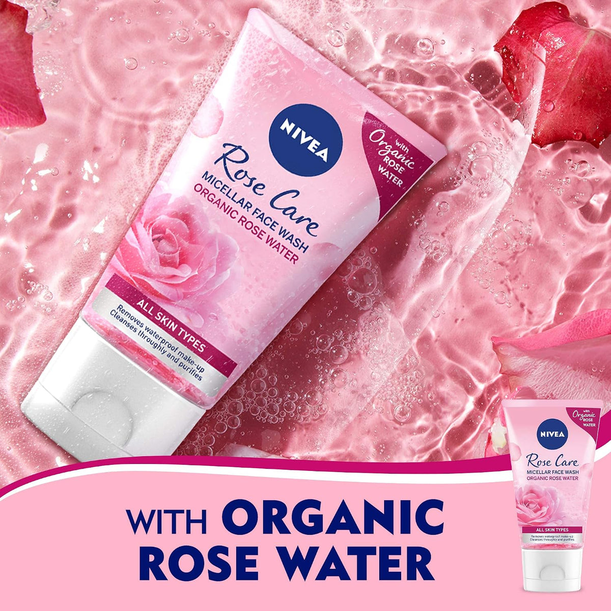 Nivea, Rose Care Micellar Water, 150 ml