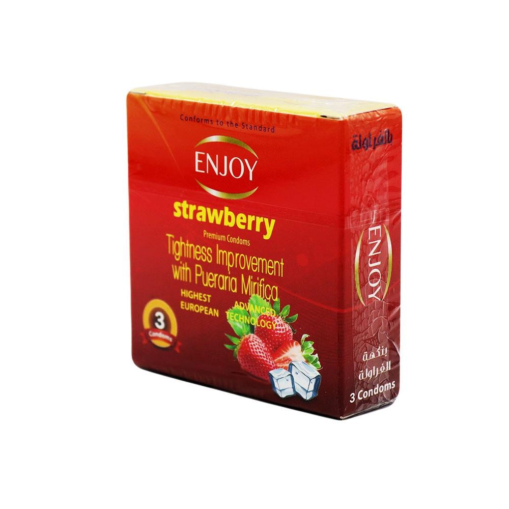 Enjoy, Condoms Strawberry, 3 Count