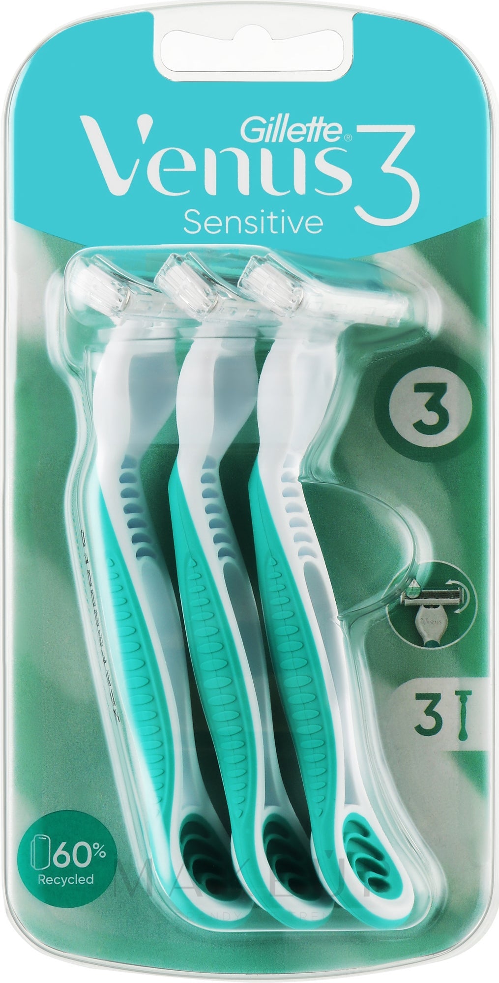 Gillette Venus, 3 سينسيتيف جرين، 3 قطع