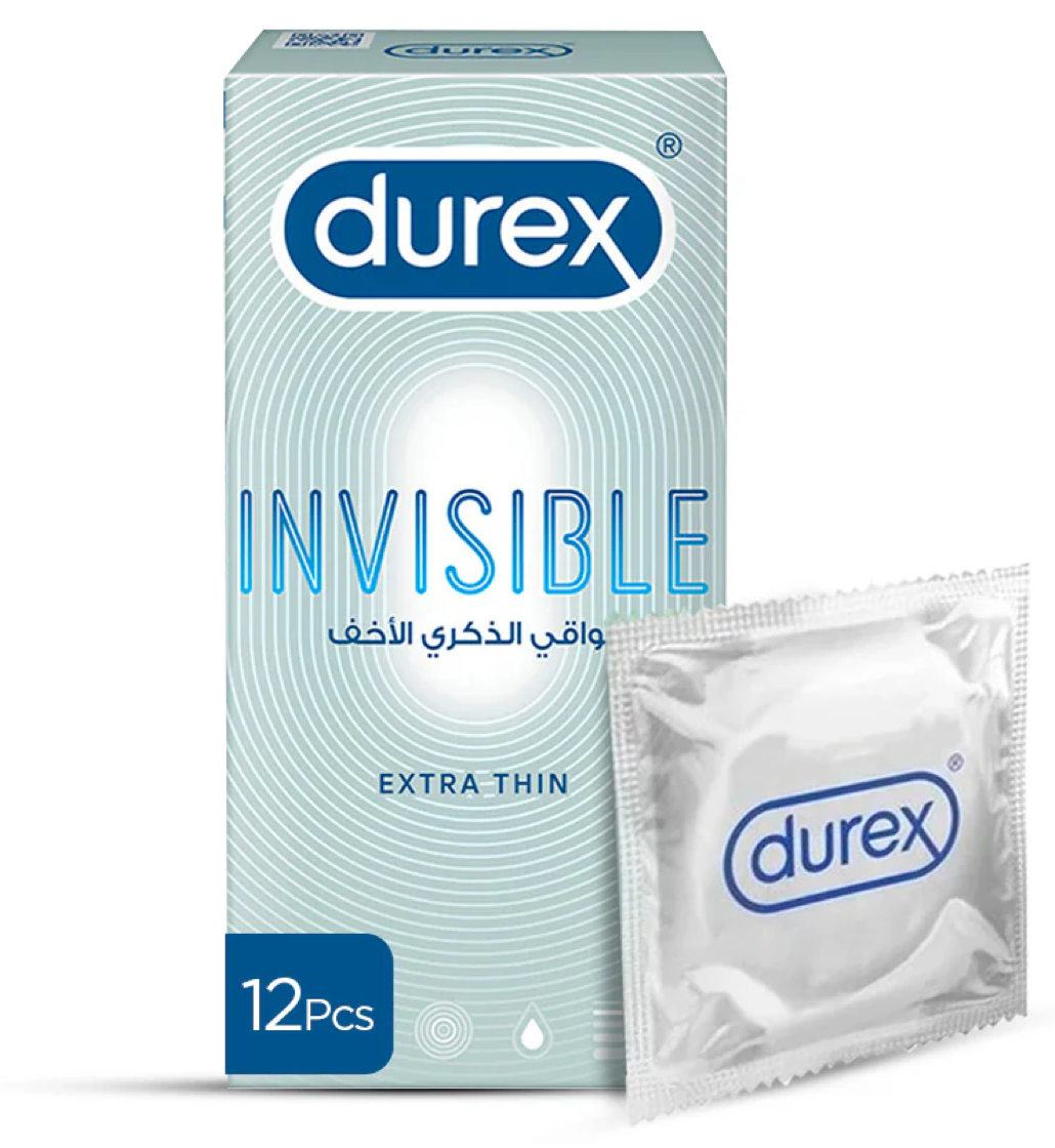 Durex، واقيات ذكرية إنفيزيبل رفيعة للغاية، 12 قطعة