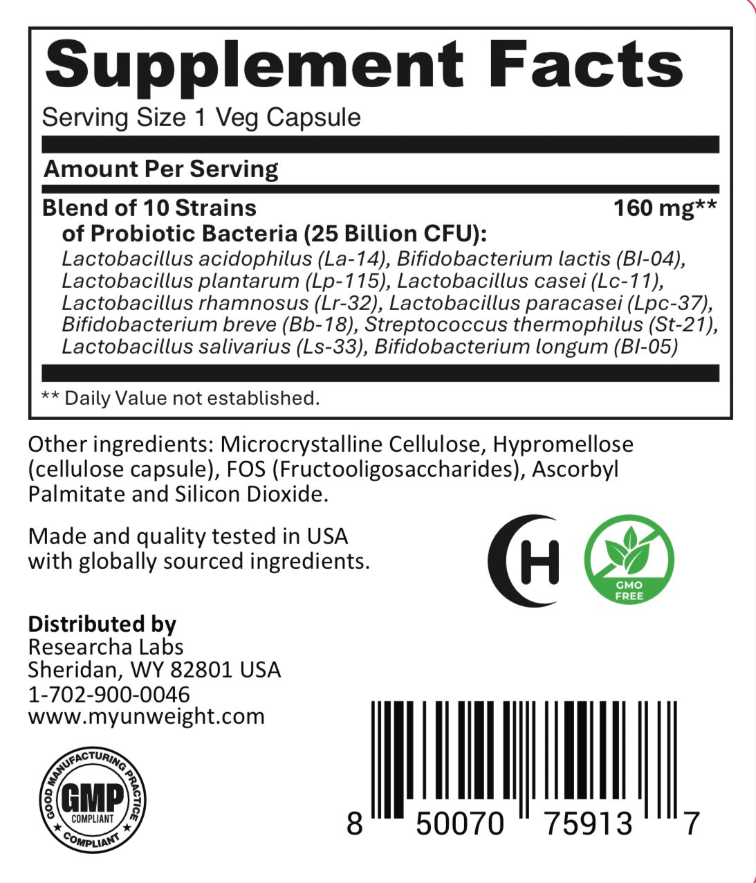 Unweight, Good Gut, 50 Capsules