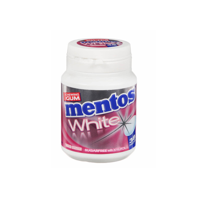 Mentos, علكة مبيضة - توتي فروتي، 38 قطعة