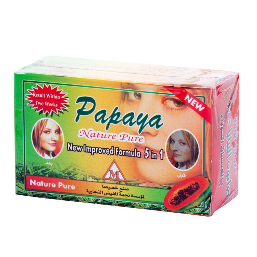Pureskin, Papaya Herbal Soap 5IN1, 135 g