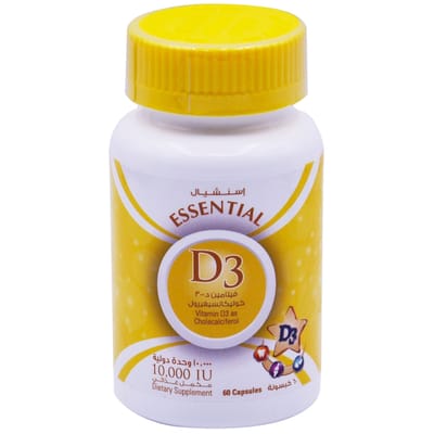 Essential, D-3, 10,000 IU, 60 Capsules