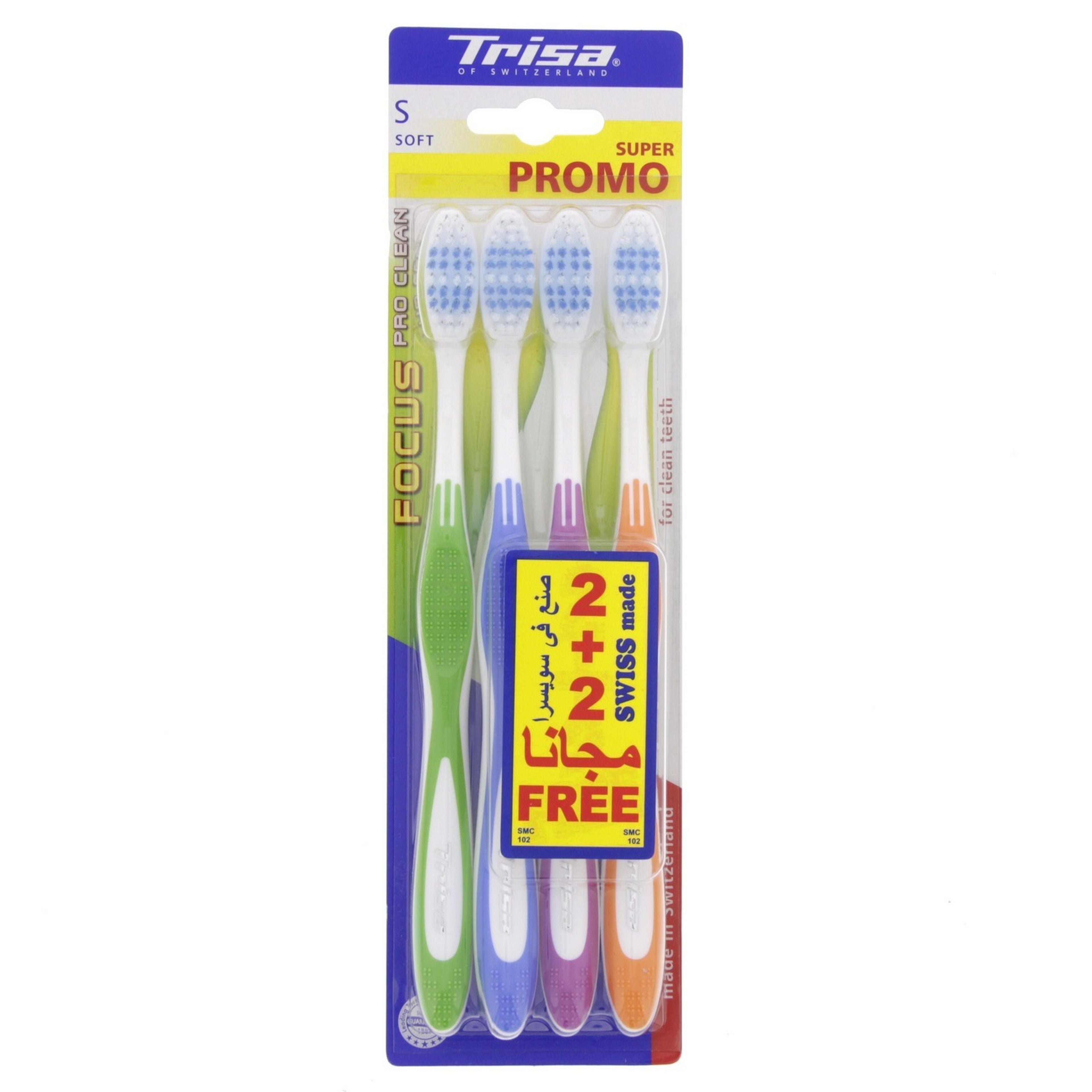 Trisa, Focus Pro Clean TB Soft، 4 قطع