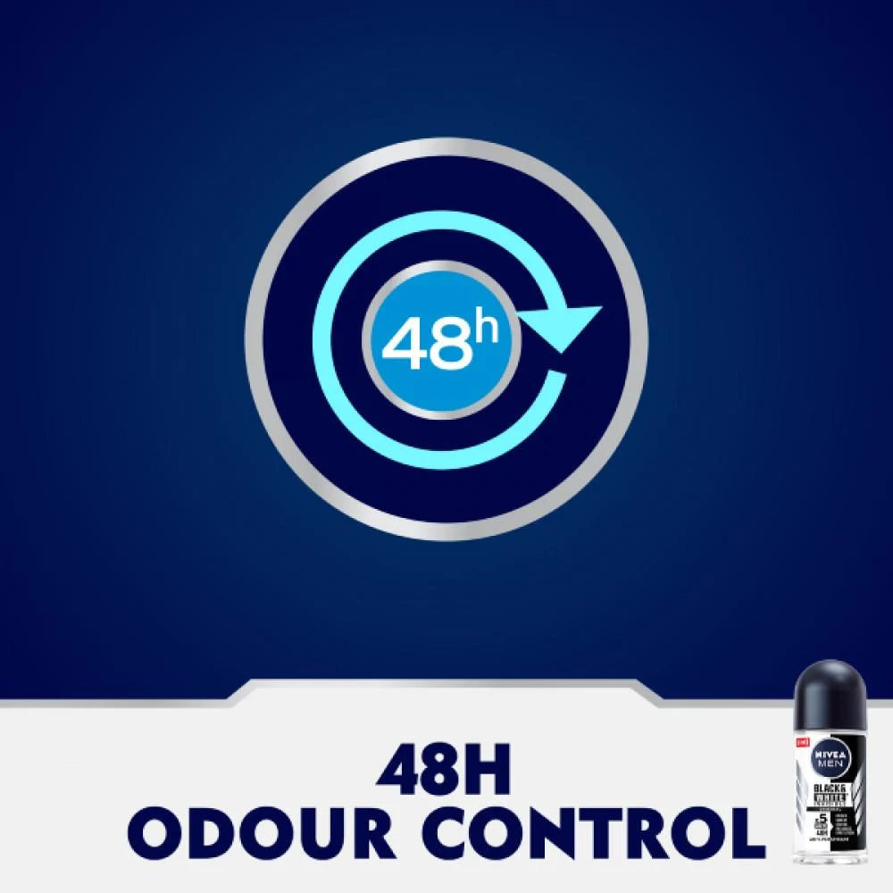 Nivea, Deo Roll Black & White Orginal, 50 ml