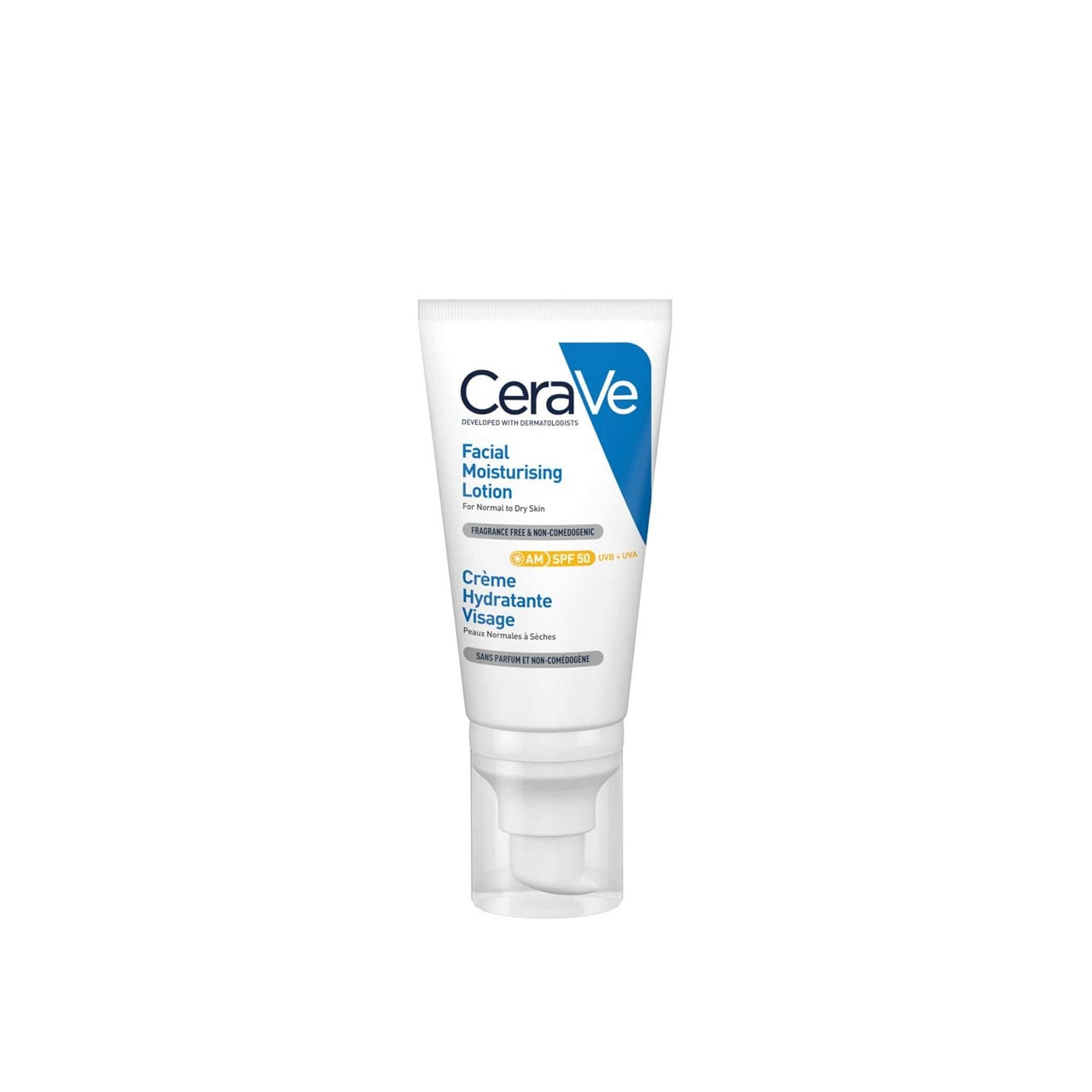 CeraVe، مرطب وجه بفيتامين هـ، عامل حماية 50، 52 مل