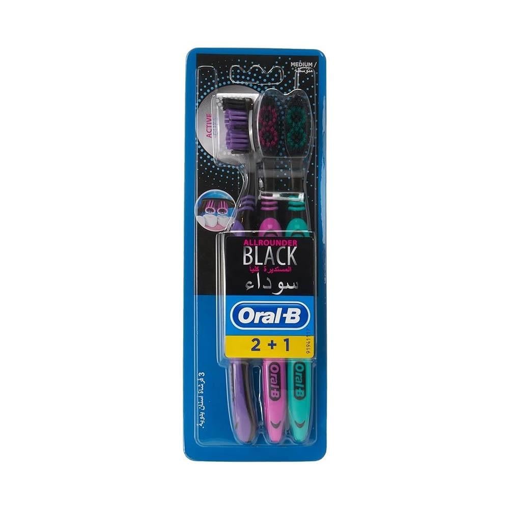 Oral-B، فرشاة أسنان 2+1 سوداء متعددة الاستخدامات