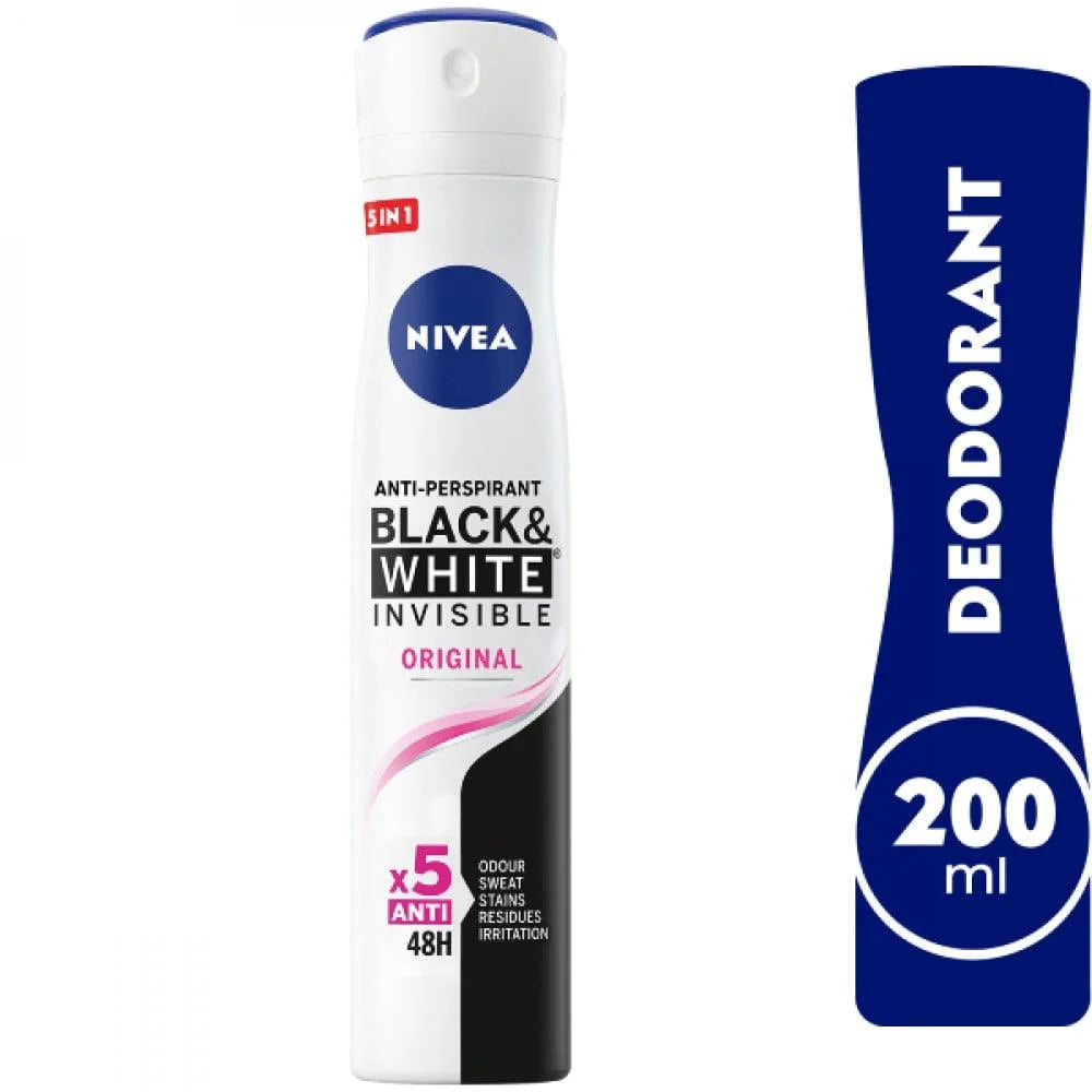 Nivea, Black & White Invisible Clear, 200 ml