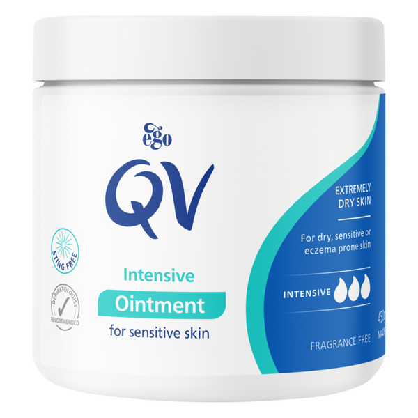 QV، مرهم مكثف للبشرة الحساسة المعرضة للإكزيما، 450 جم