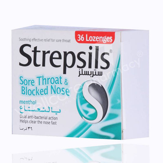 Strepsils, Menthol (Blocked Nose) Lozenges, 36 Count