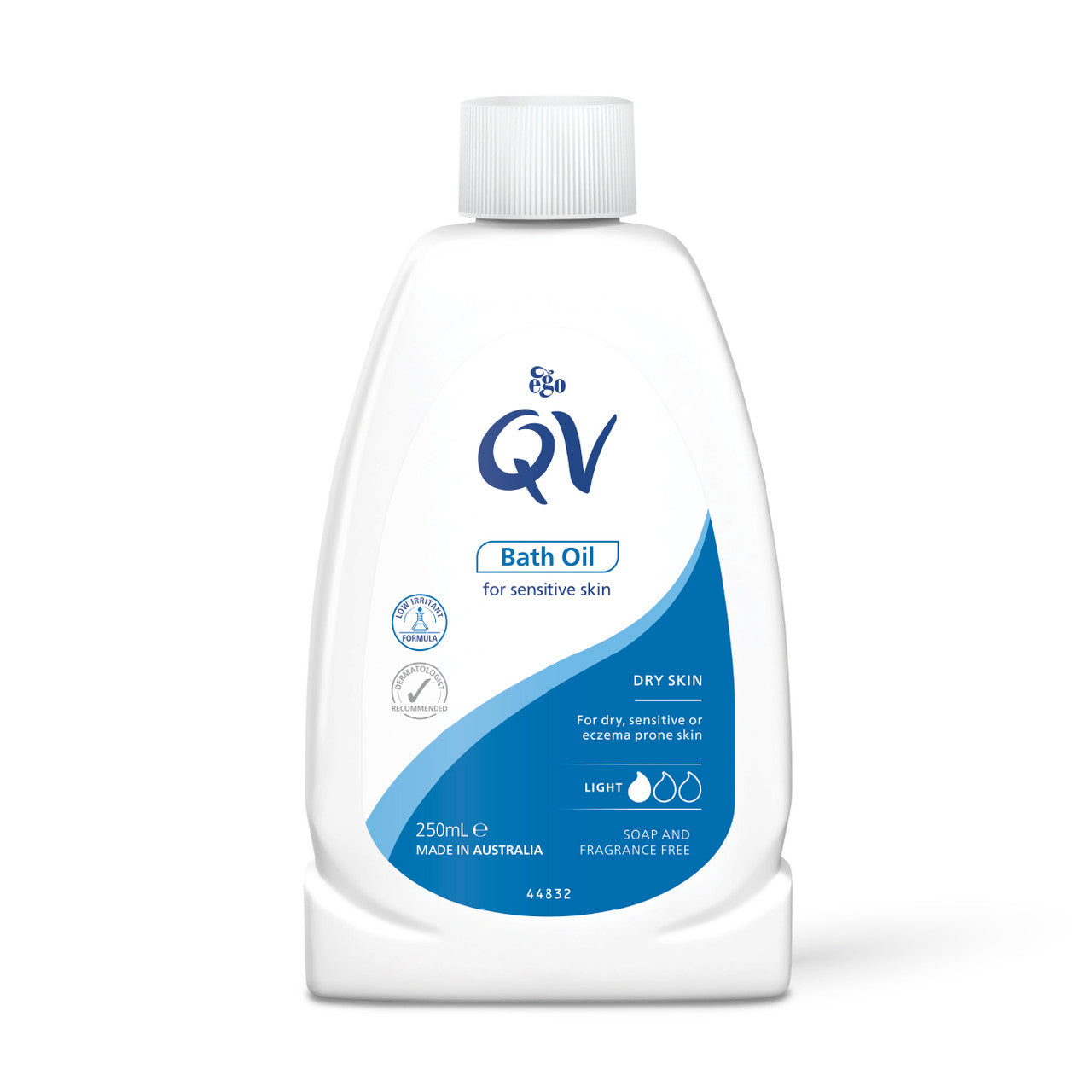 QV، زيت استحمام للبشرة الجافة والحساسة، 250 مل