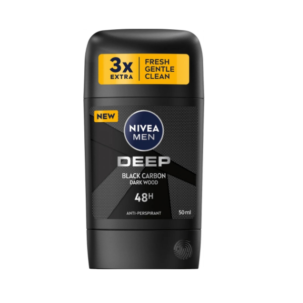 Nivea MEN, Deo Stick Deep Black Carbon, 50 ml